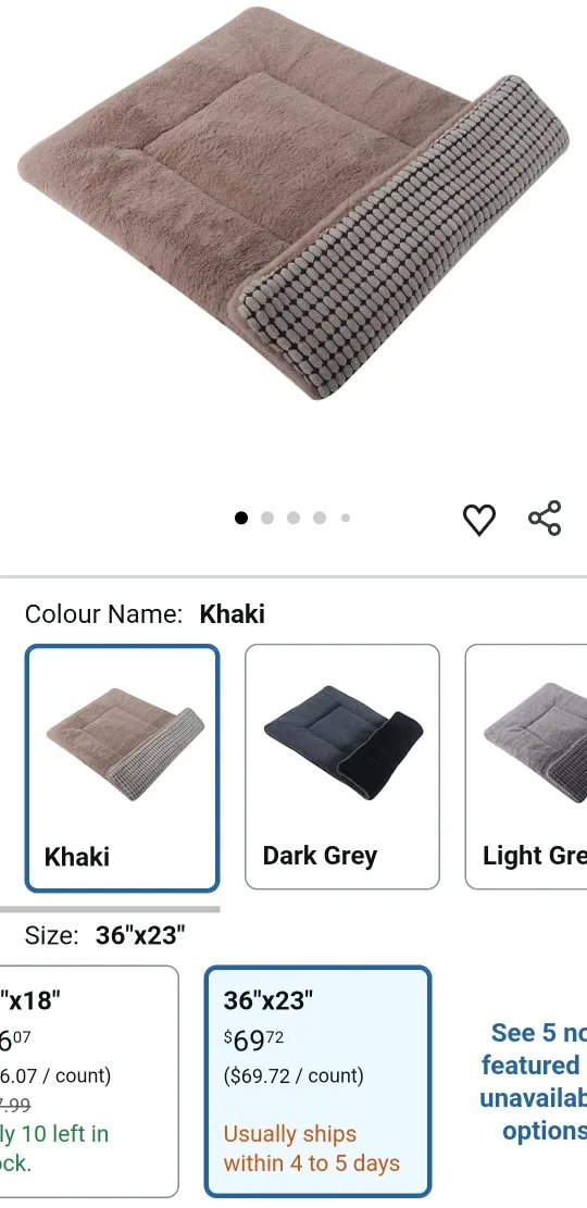 Vetasac Pet Bed Mat - Khaki, 36"x23" - New in Package! image indicator(3)