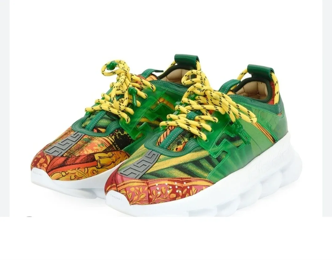 Versace Chain Reaction Green Sneakers
