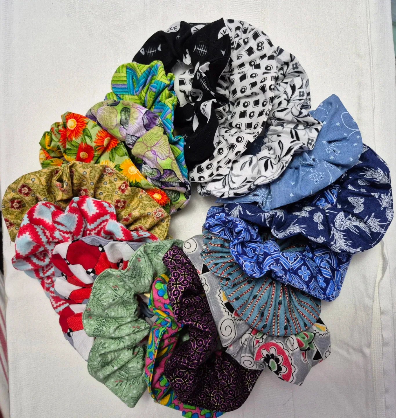 Handmade Fabric Scrunchies - Lot of Assorted Patterns