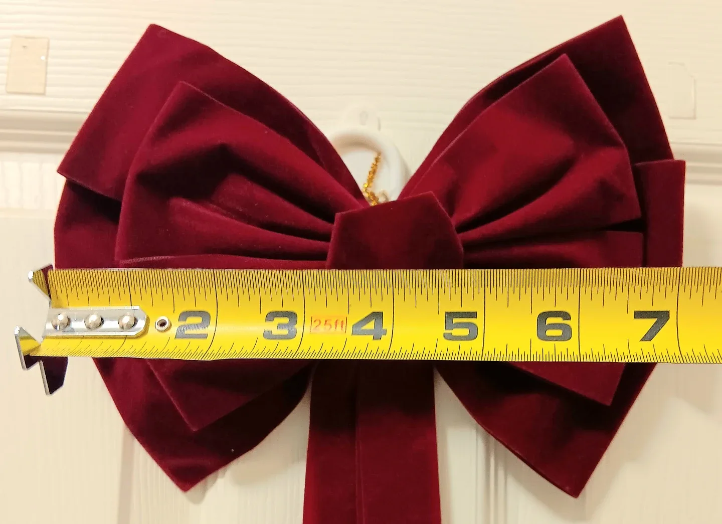 🎀Burgundy Velvet Christmas Bow 51.5" long x 7" wide🎀 image indicator(4)
