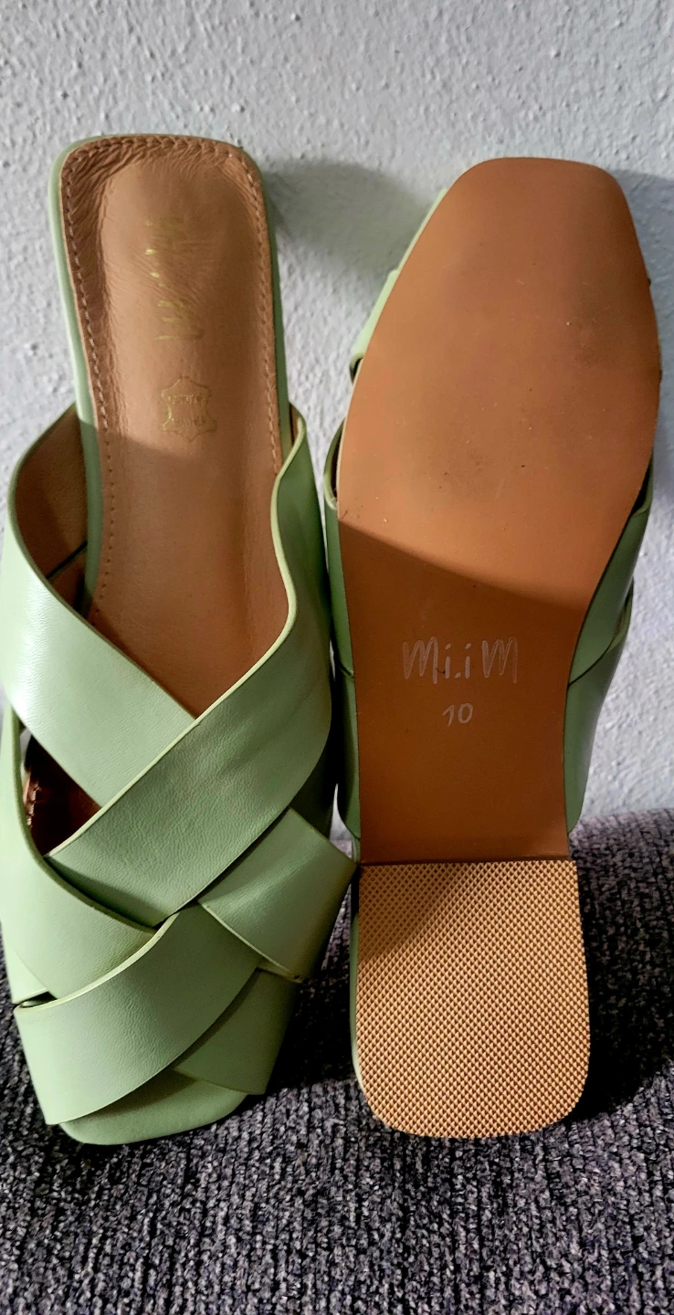 MiiM Reece Mint Green Leather Sandals US 10 - photo 3