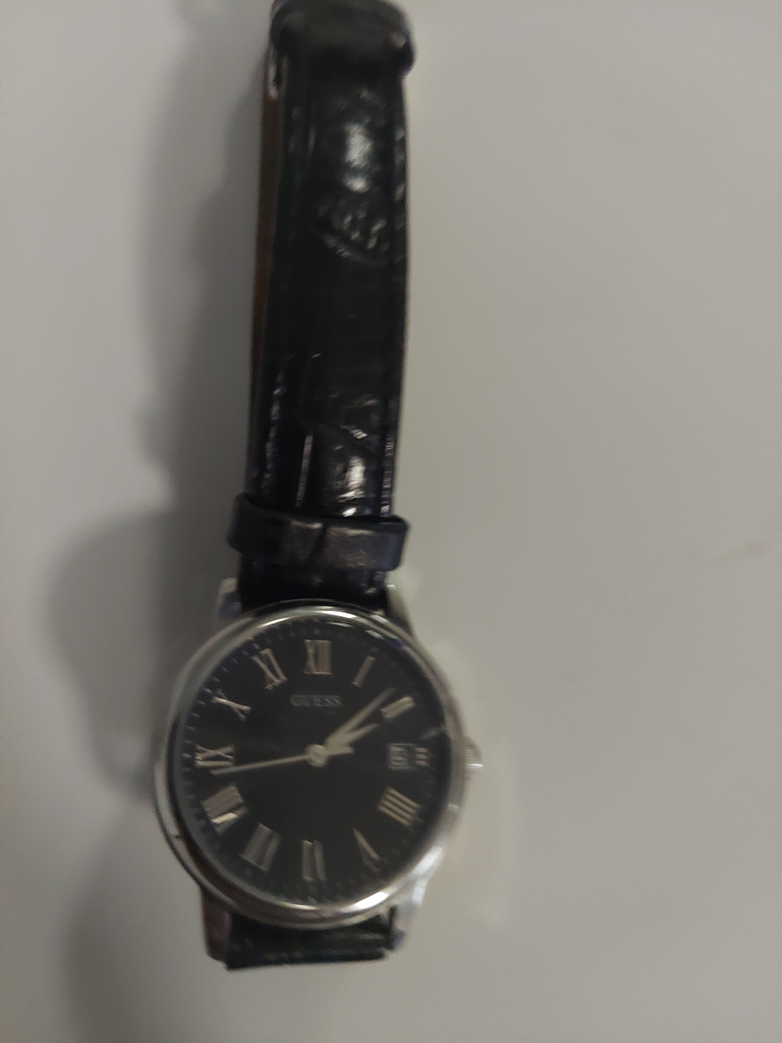 Guess Women's Watch with Black Leather Band