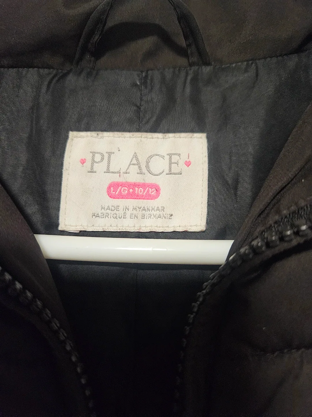 The Children's Place Black Puffer Jacket L (10/12) image indicator(2)