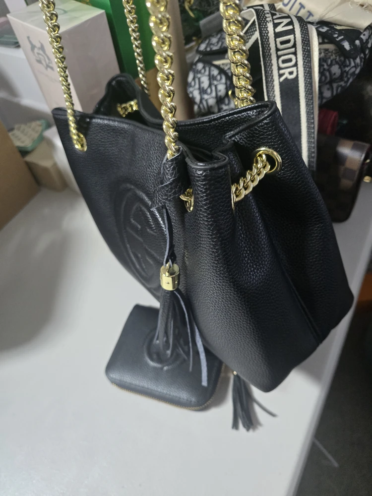 Gucci Black Leather Tote Bag with Wallet - photo 2