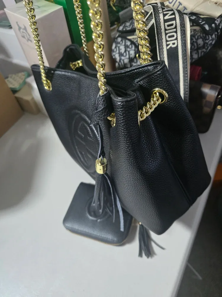 Gucci Black Leather Tote Bag with Wallet image indicator(2)