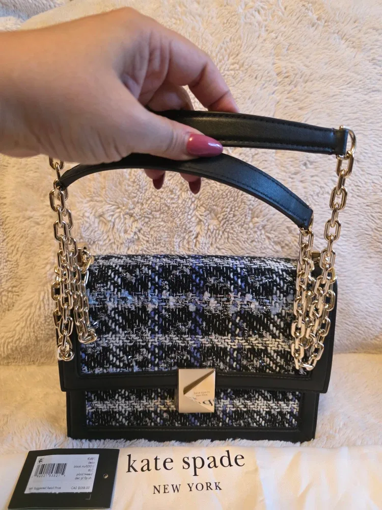 Kate Spade Plaid Tweed Chain Shoulder Bag image indicator(2)