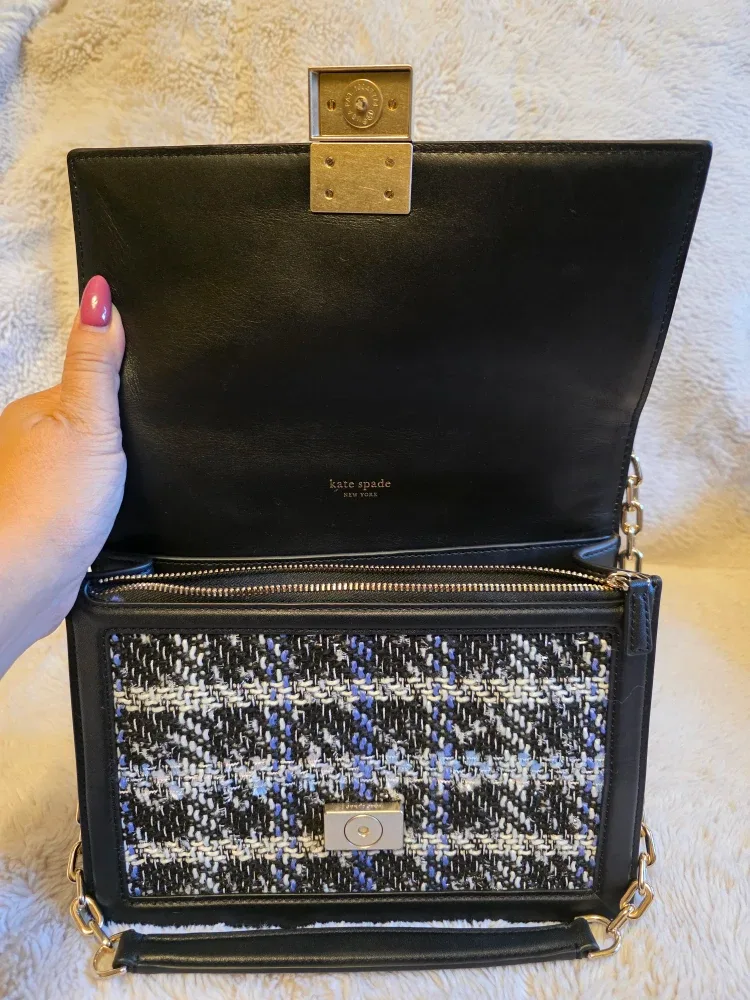 Kate Spade Plaid Tweed Chain Shoulder Bag image indicator(4)