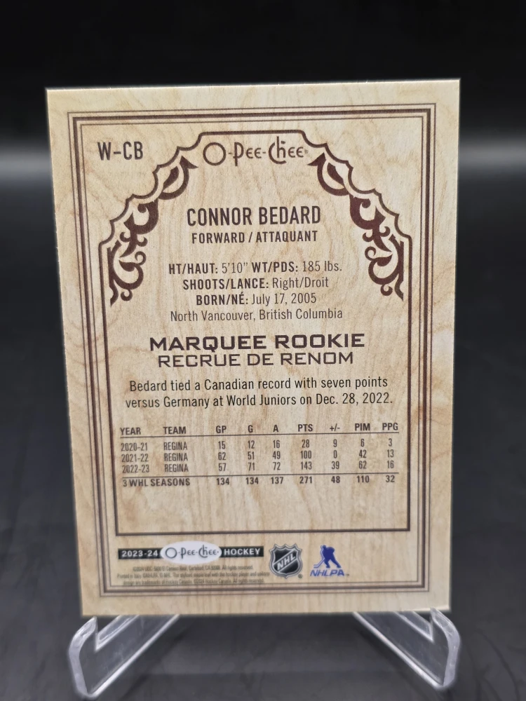 Connor Bedard Rookie Card - O-Pee-Chee Wood Grain Easter Egg - photo 2