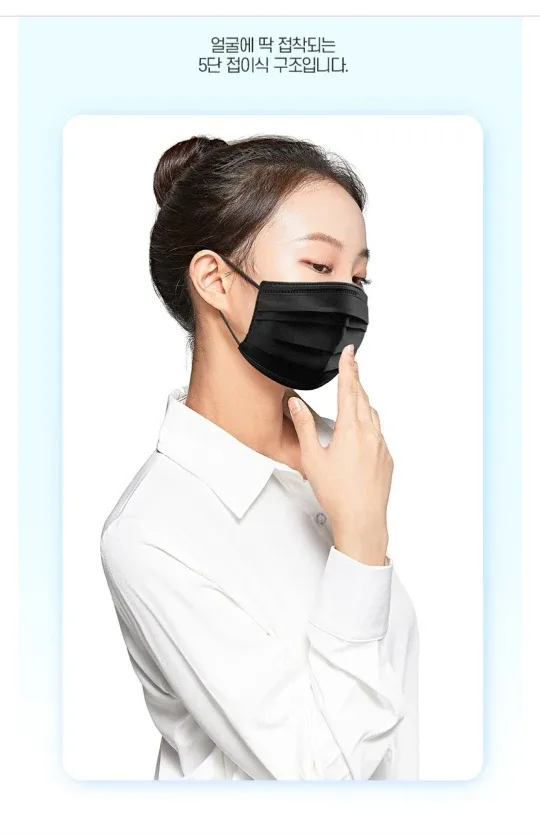 3-Layer Black Disposable Face 250pic Masks image indicator(5)