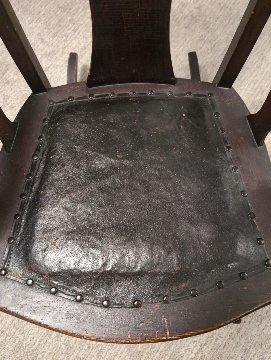 Vintage Dark Wood Rocking Chair image indicator(5)