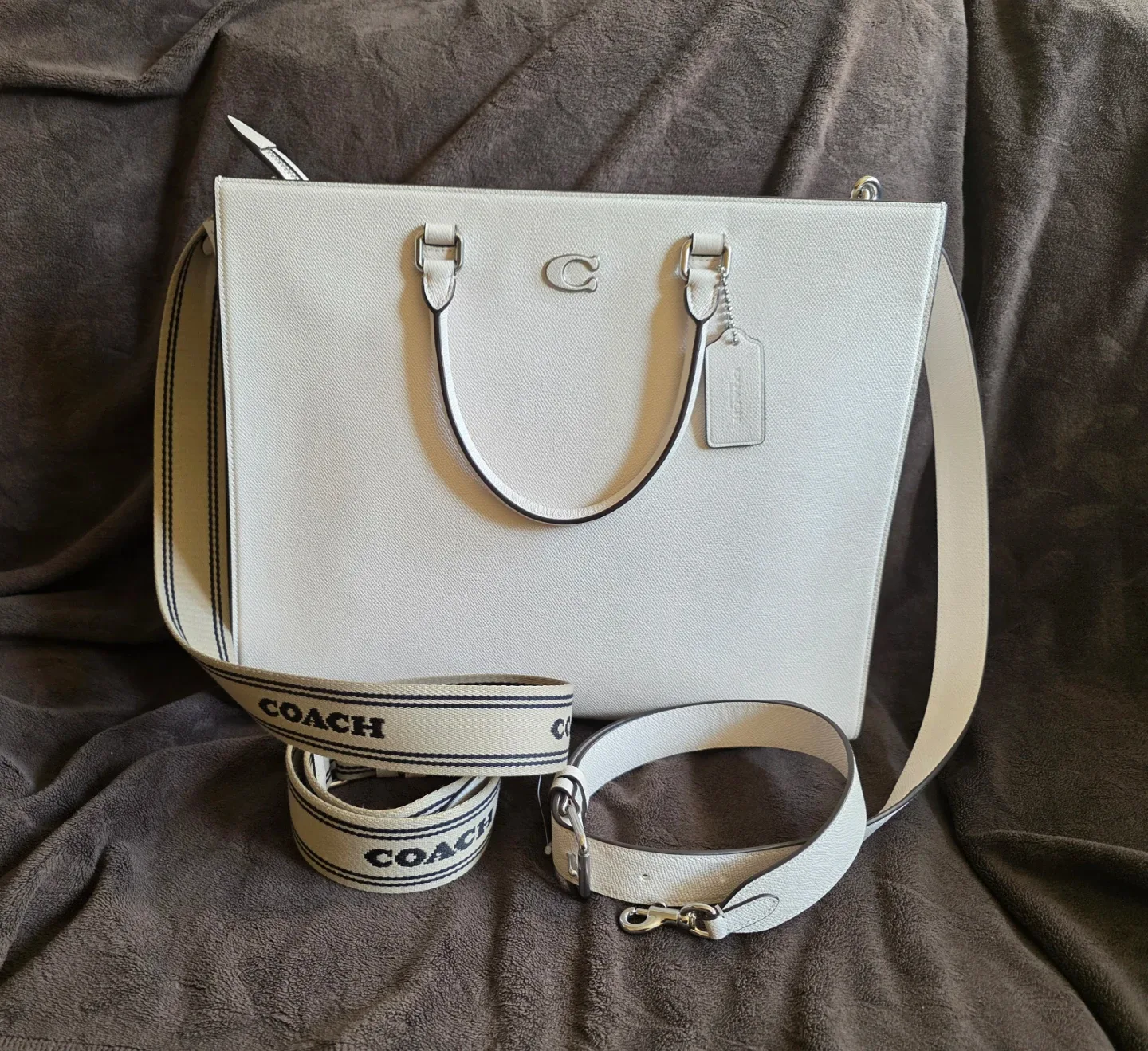 Coach Large Tote Work Bag In Chalk  - Extremely Rare Find image indicator(3)