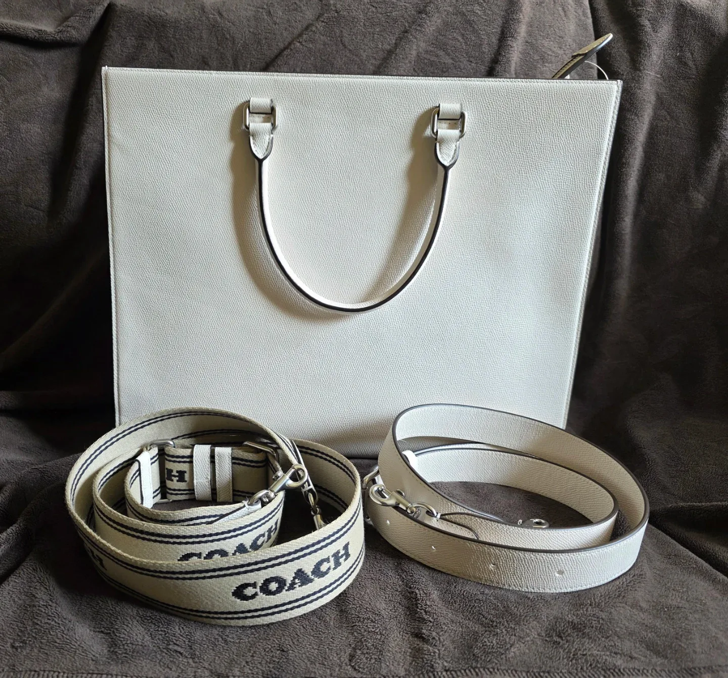 Coach Large Tote Work Bag In Chalk  - Extremely Rare Find image indicator(4)