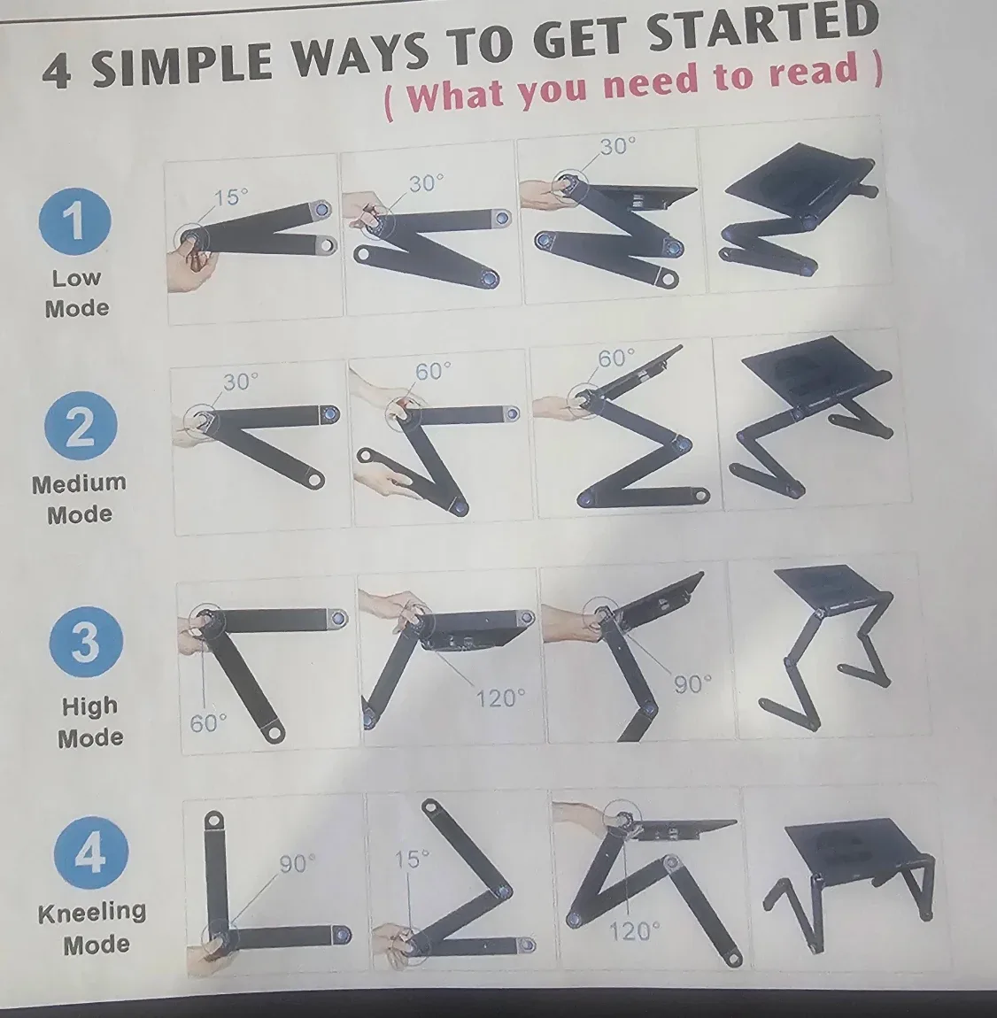 Adjustable Laptop Desk - User Manual included image indicator(2)