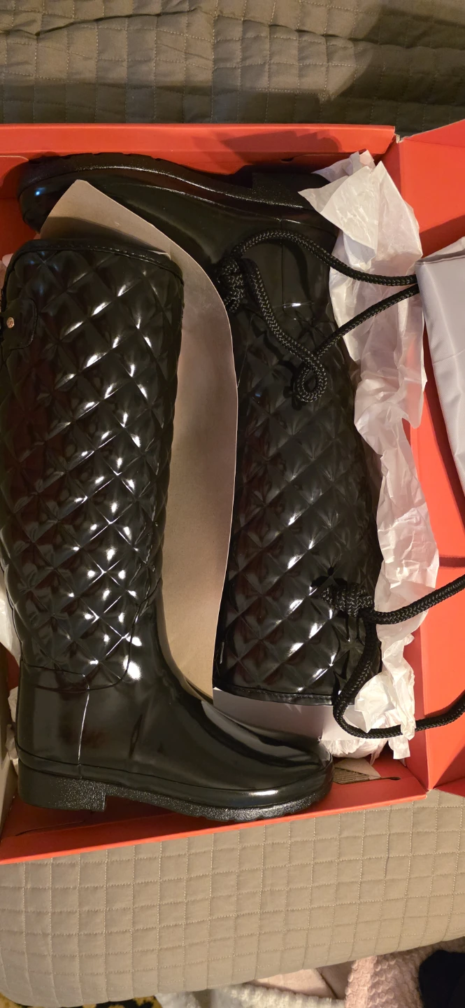 Hunter Women's Refined Gloss Quilted Rain Boots