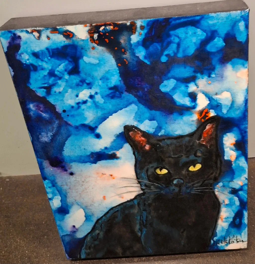 original Cat Painting by Marta Kaufman