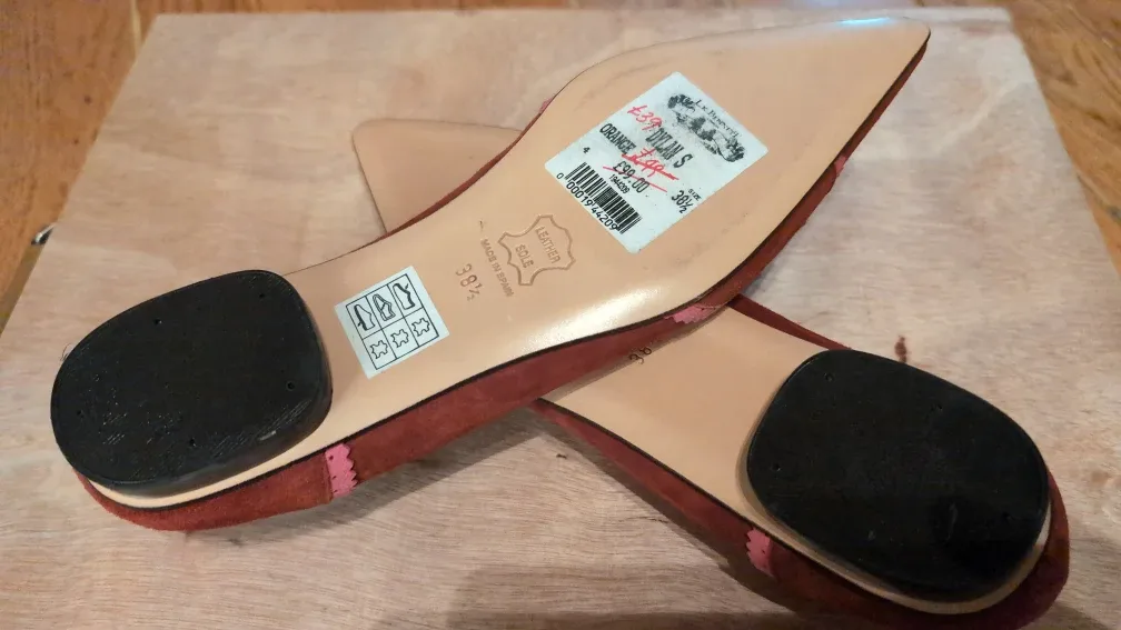 L. K. Bennett Orange Suede Flats - Size image indicator(2)