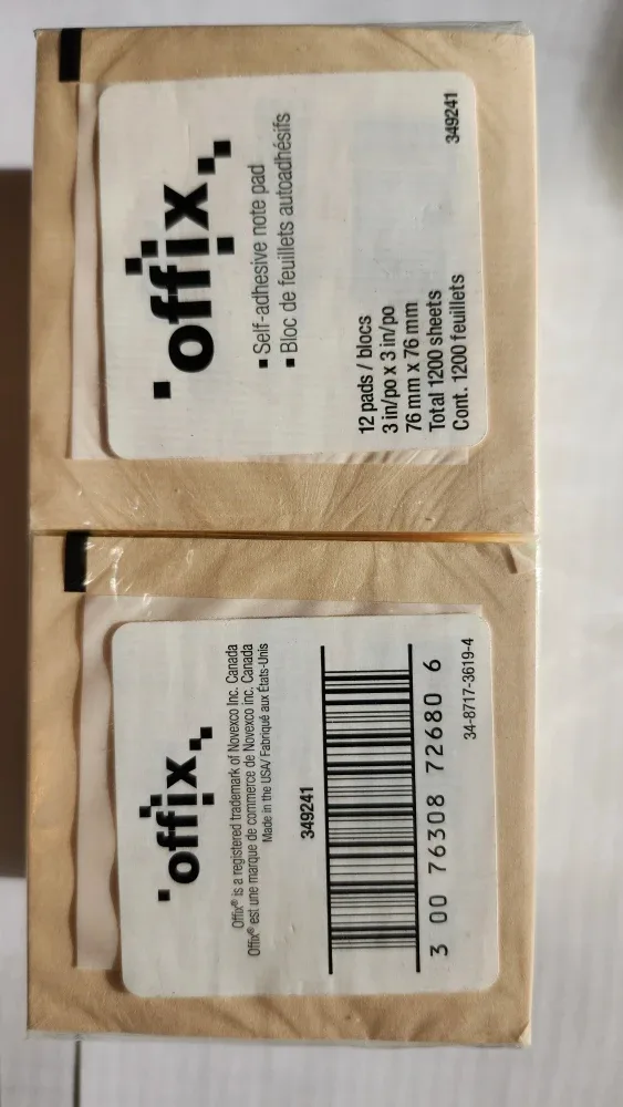 Offix Self-Adhesive Note Pads - 12 Pads Total