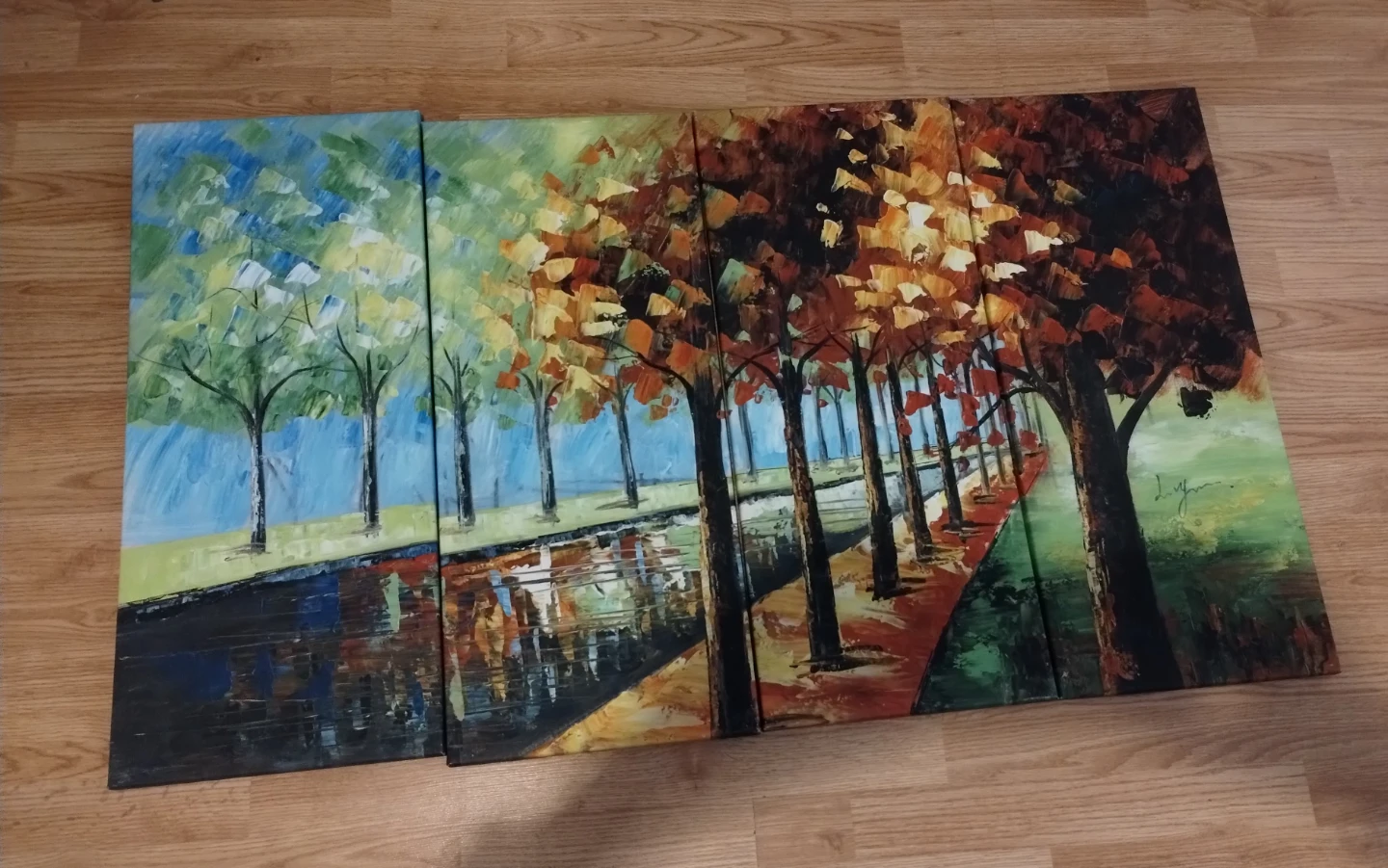 Modern Romantic Landscape Canvas – 20"x40" – Like New - photo 2