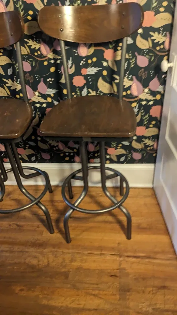 Pair of Vintage Industrial Style Bar Stools