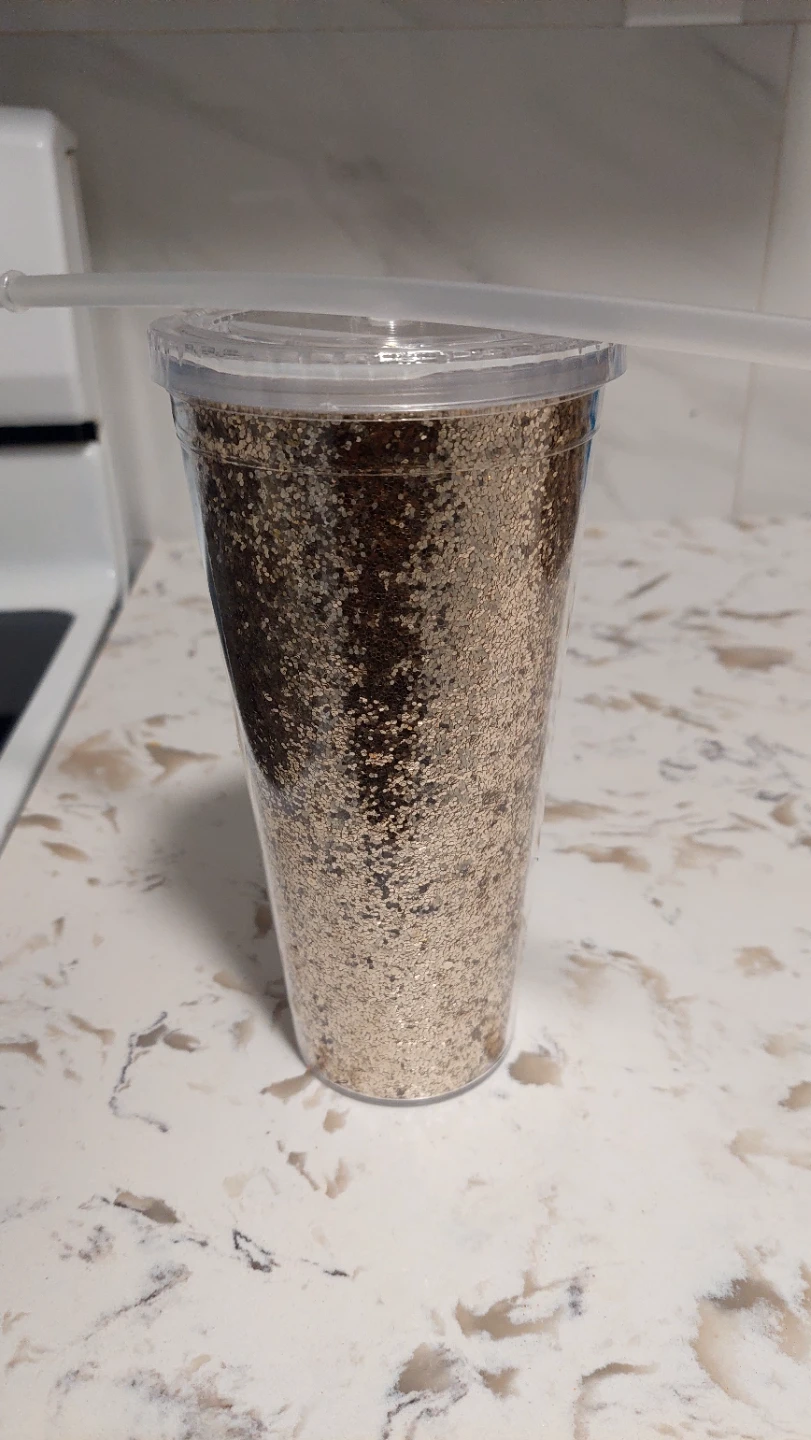 Glitter Tumbler with Lid & Straw - photo 2