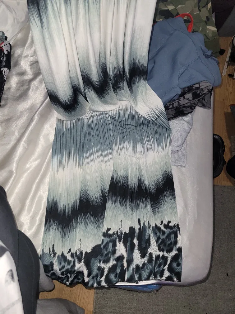 Dress - White, Blue, and Black image indicator(2)