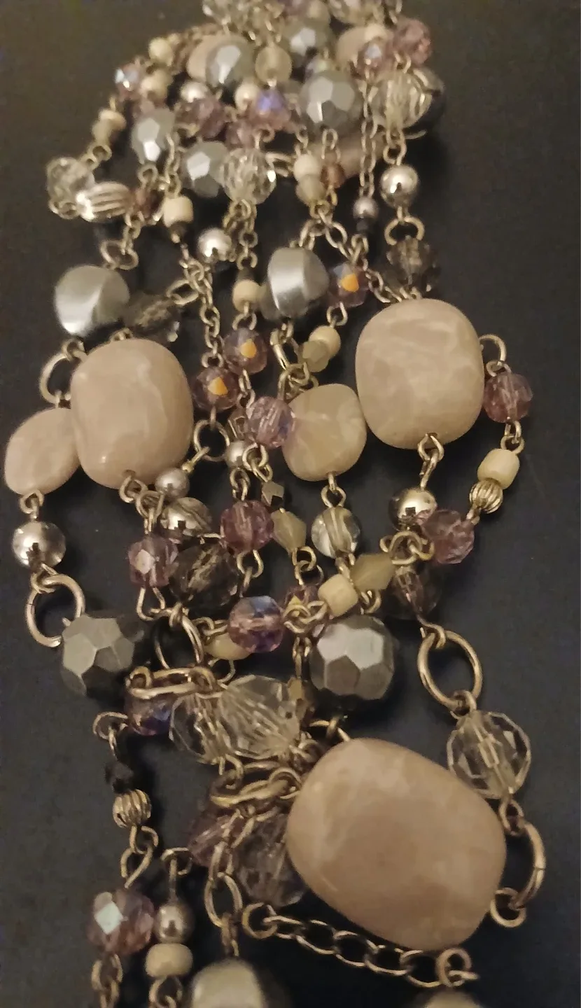 VINTAGE LIA SOPHIA 5 STRAND NECKLACE/RING SET image indicator(4)