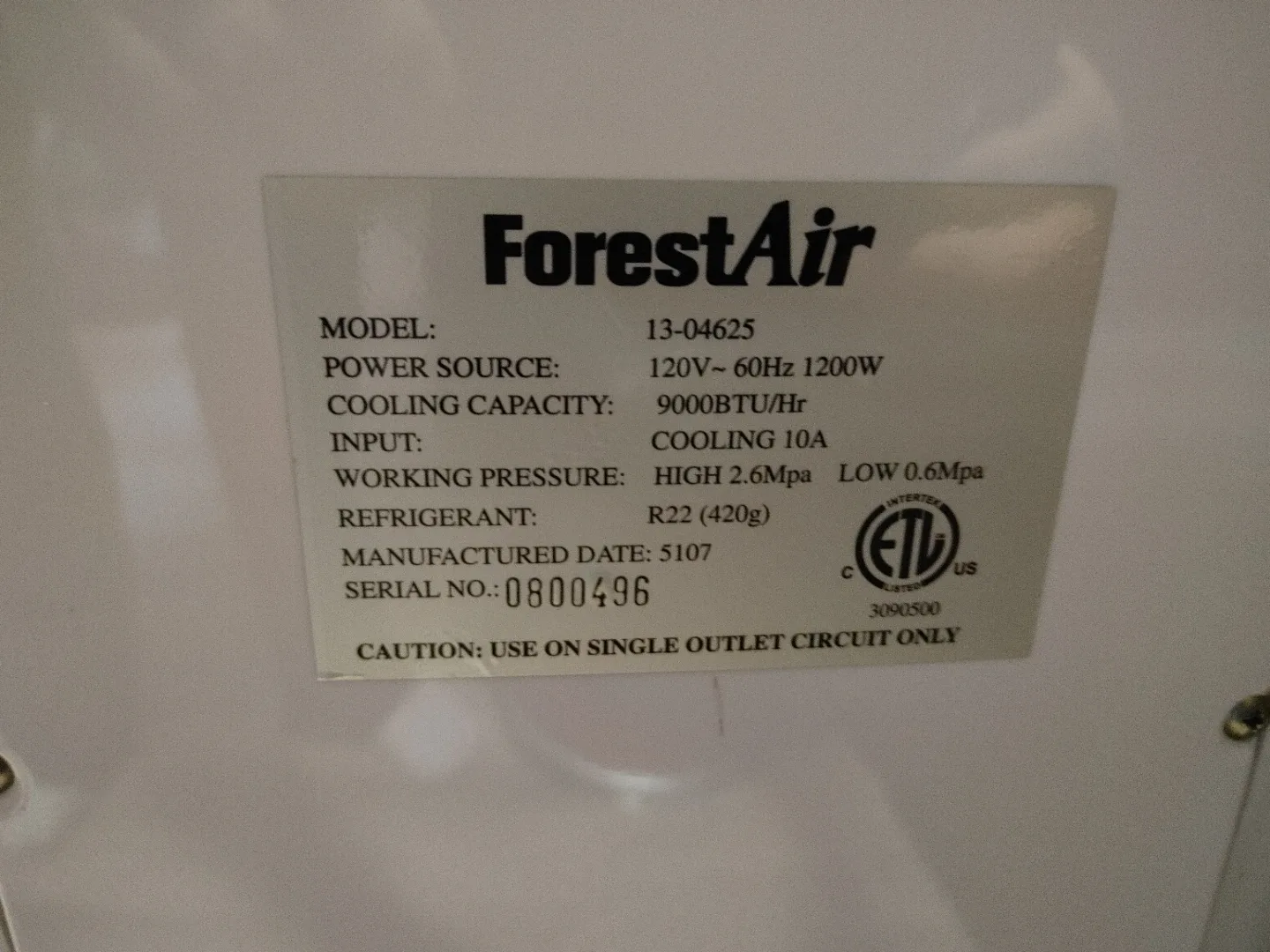 Forest Air Portable Air Conditioner image indicator(3)