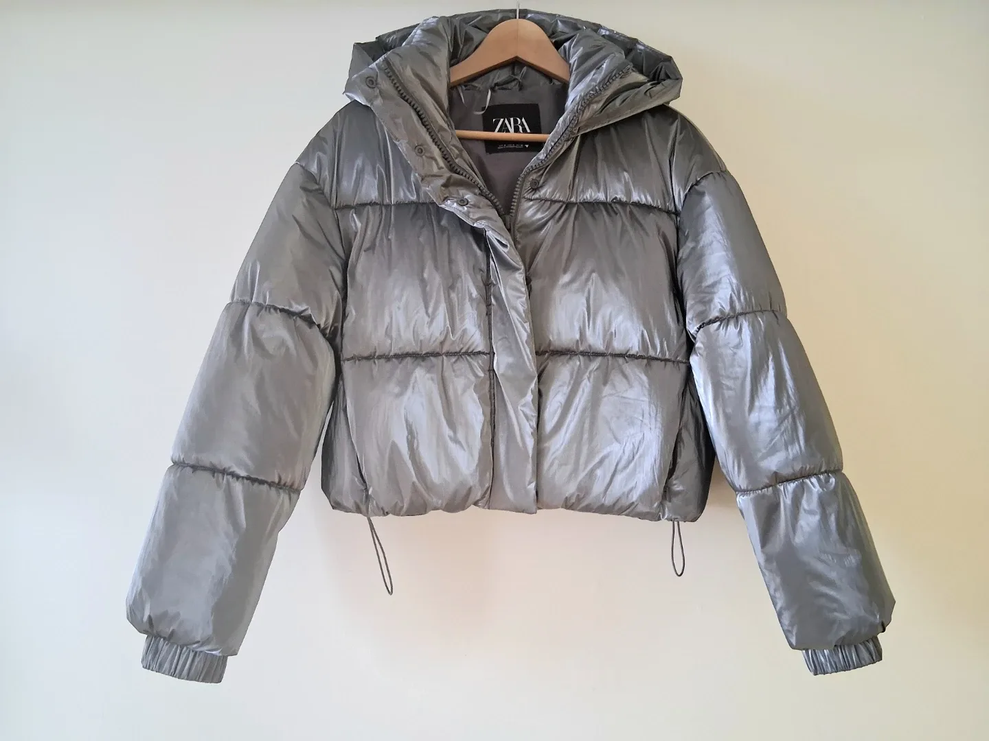 Zara Silver Puffer Sz S, Fits M image indicator(2)