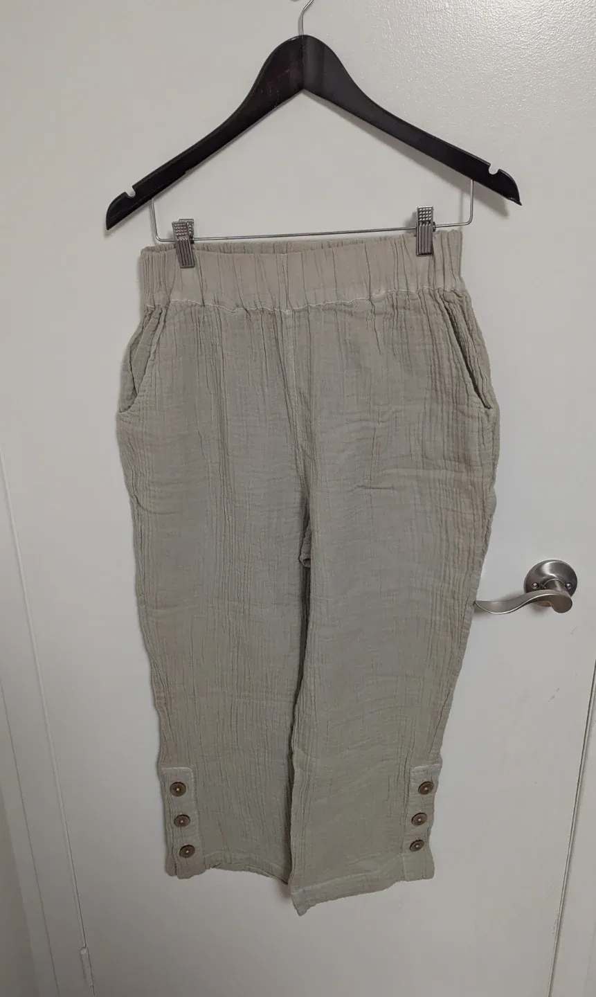 Brand New The Post Office Sandy Crop Pant Chalk - Women's Small image indicator(2)
