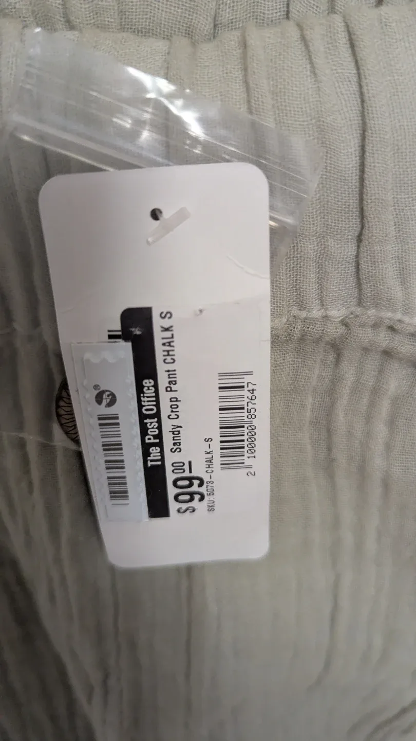 Brand New The Post Office Sandy Crop Pant Chalk - Women's Small image indicator(5)