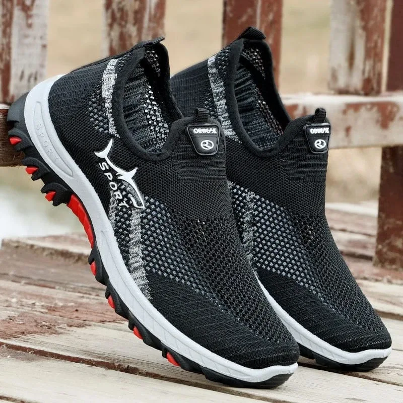 Black Mesh Slip-On Sport Shoes image indicator(8)