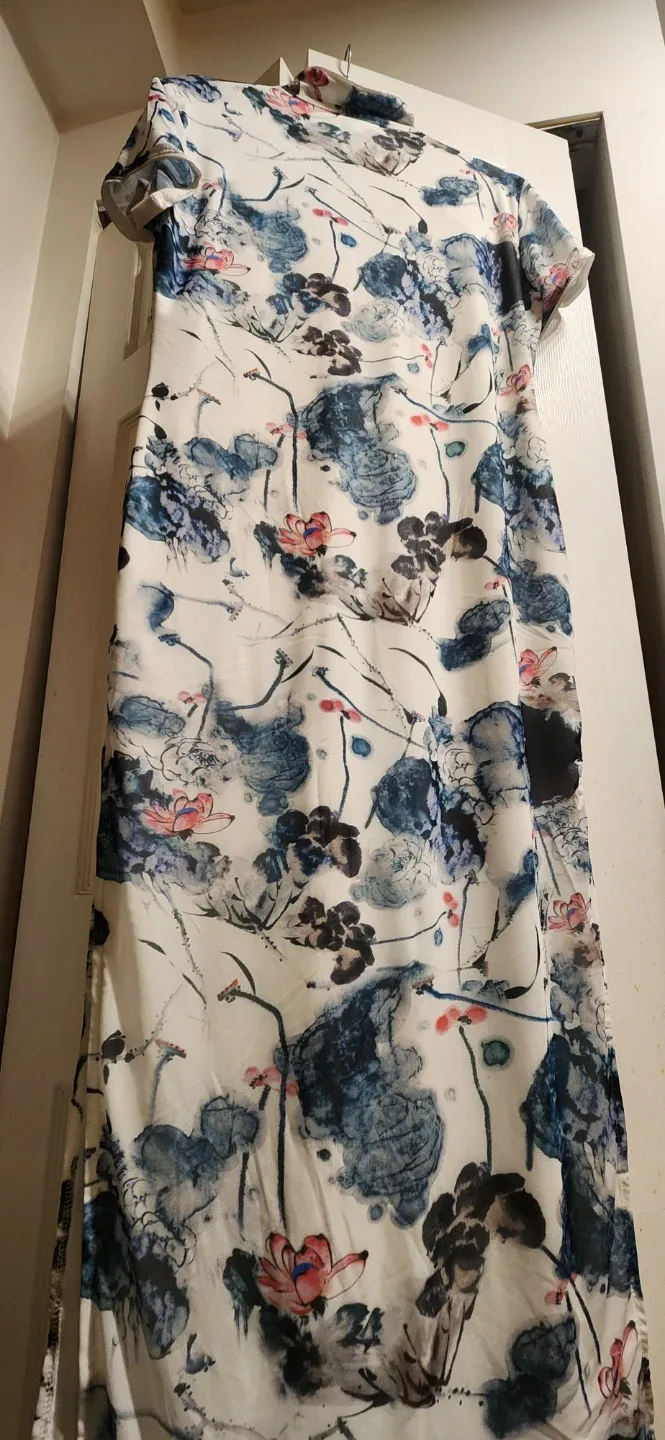 Floral Print Cheongsam Dress-L image indicator(3)