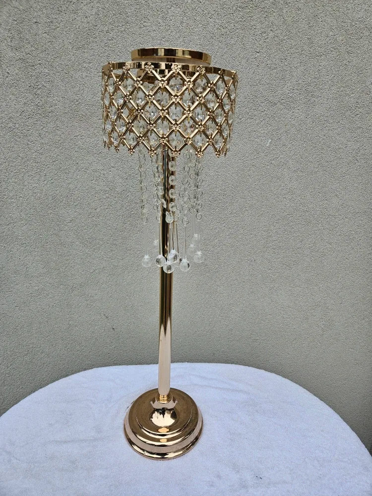 Gold Crystal Candle Holder