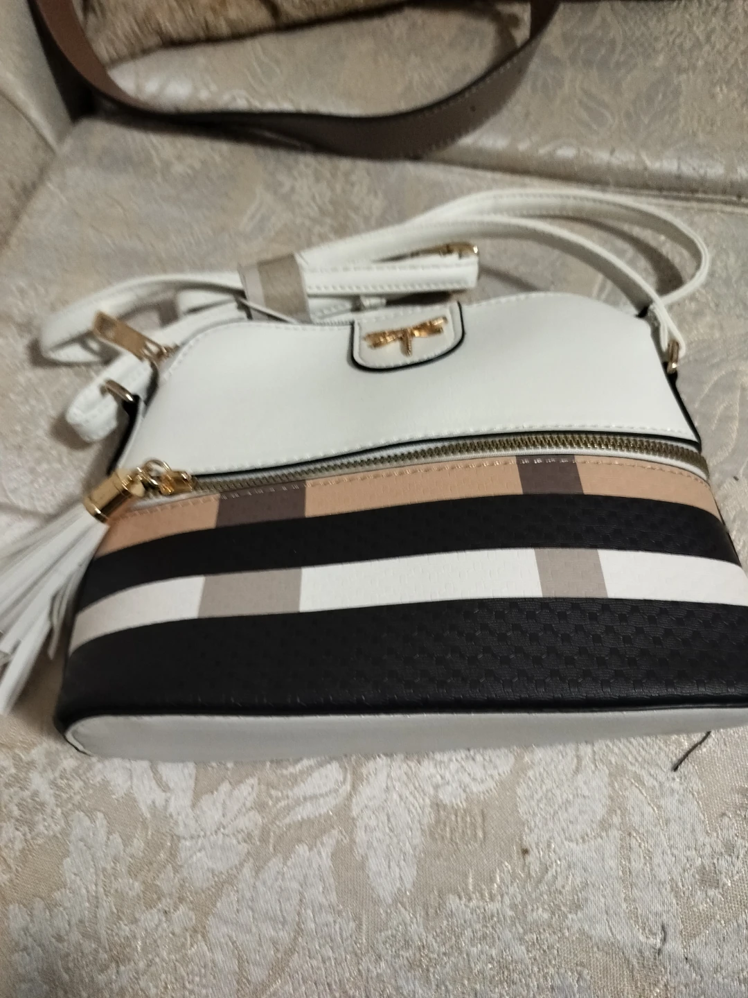 Le Bag White & Striped Crossbody Purse - photo 5