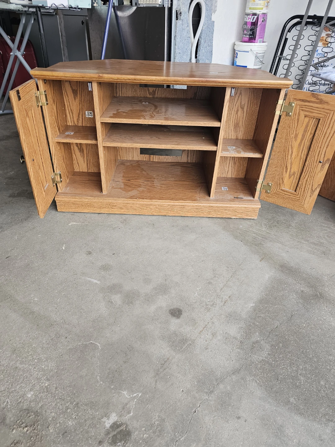 Wooden TV Stand with Storage - photo 2