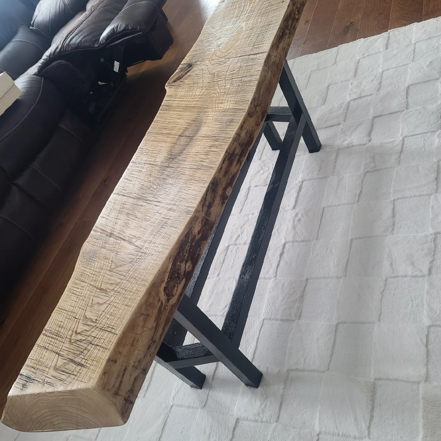 Handcrafted Live Edge Wood Bench/Side Tables - photo 2