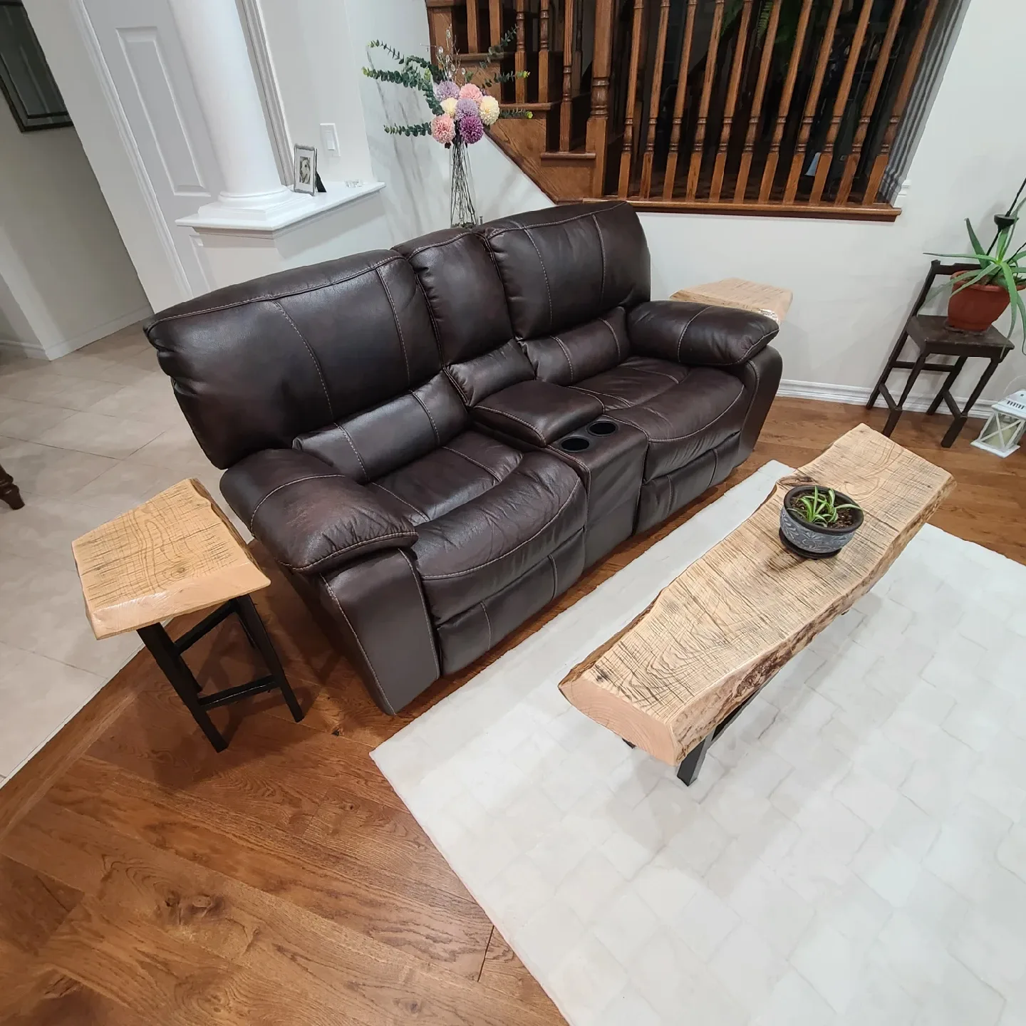 Handcrafted Live Edge Wood Bench/Side Tables image indicator(7)