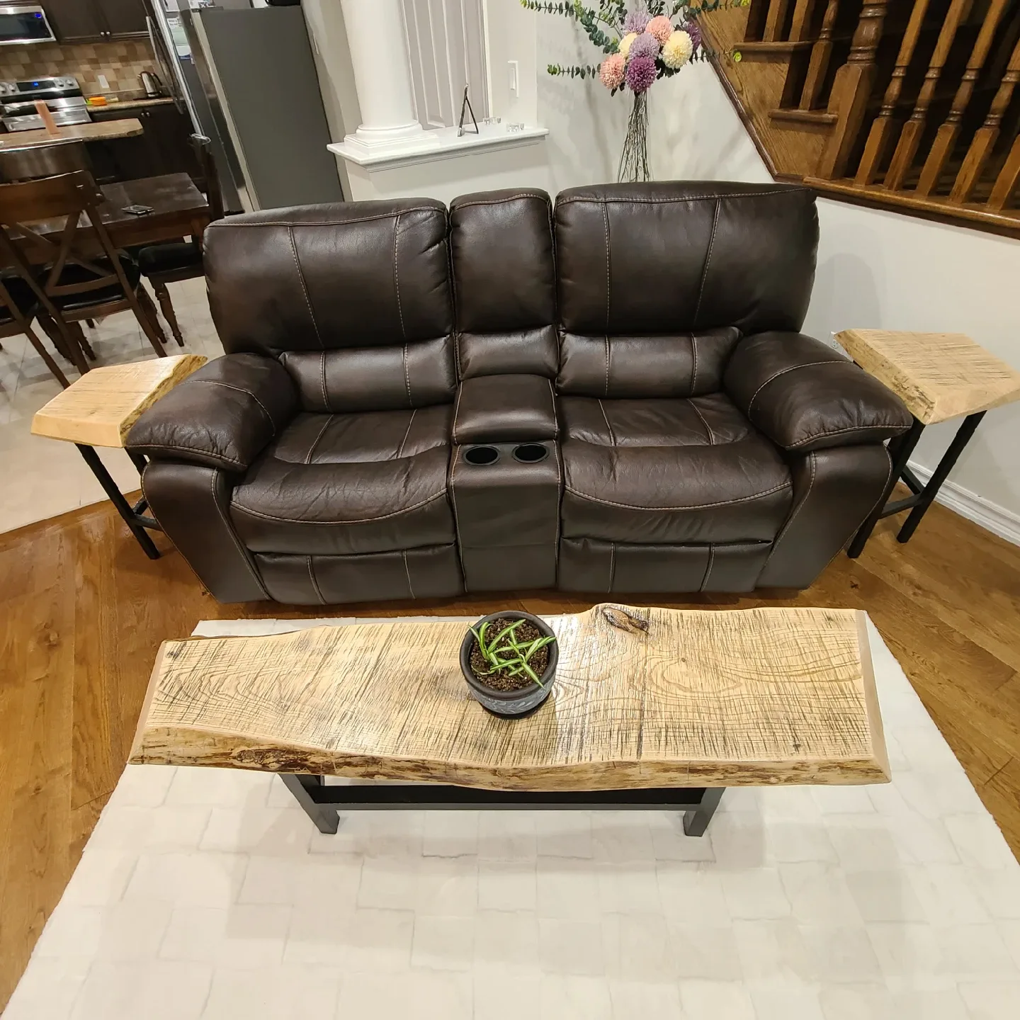 Handcrafted Live Edge Wood Bench/Side Tables image indicator(8)