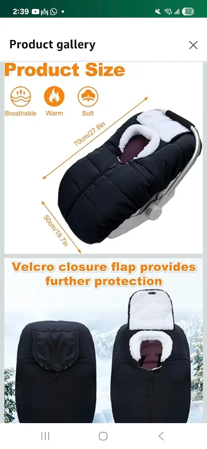 Flower Frail Winter Baby Car Seat Cover - Black image indicator(2)