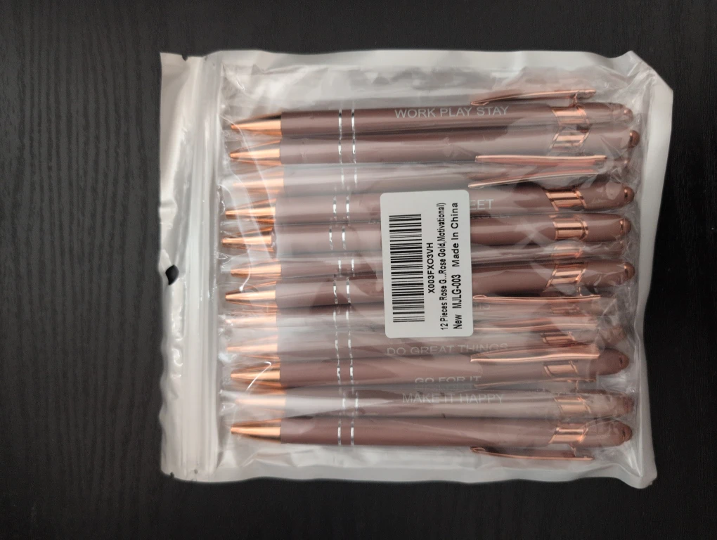 New 12 Rose Gold Motivational Pens