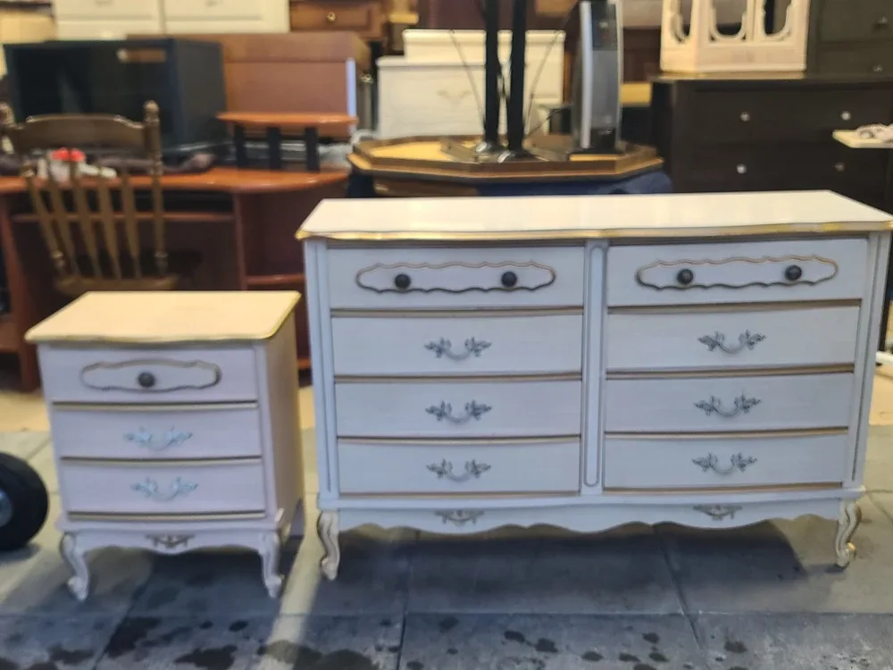 Vintage Dresser & Nightstand Set - Painted image indicator(4)