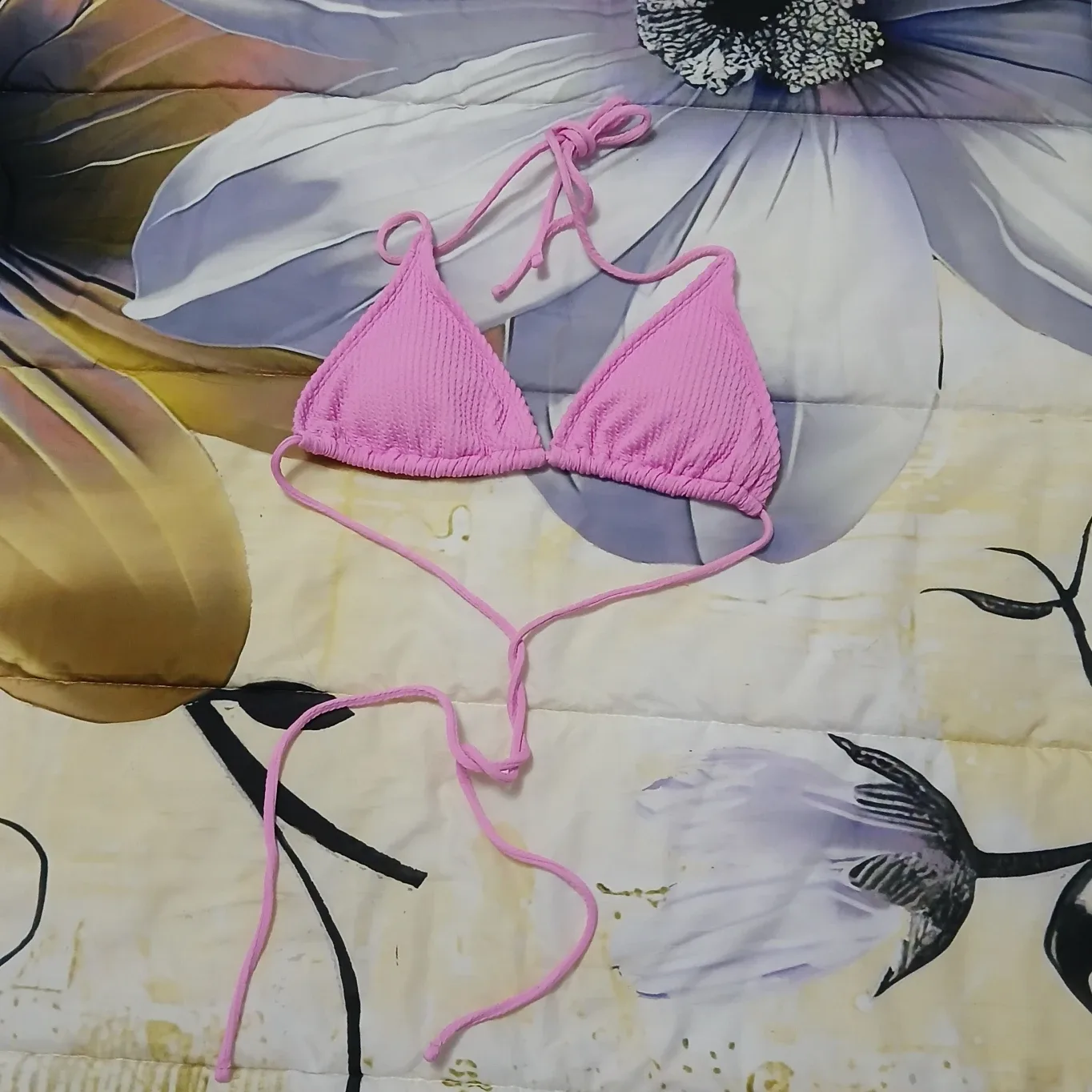 Pink Triangle Bikini Top