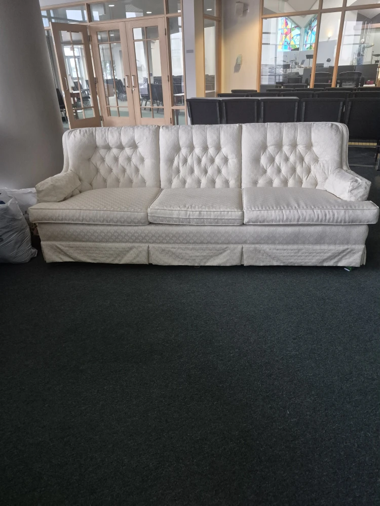 White Patterned Sofa