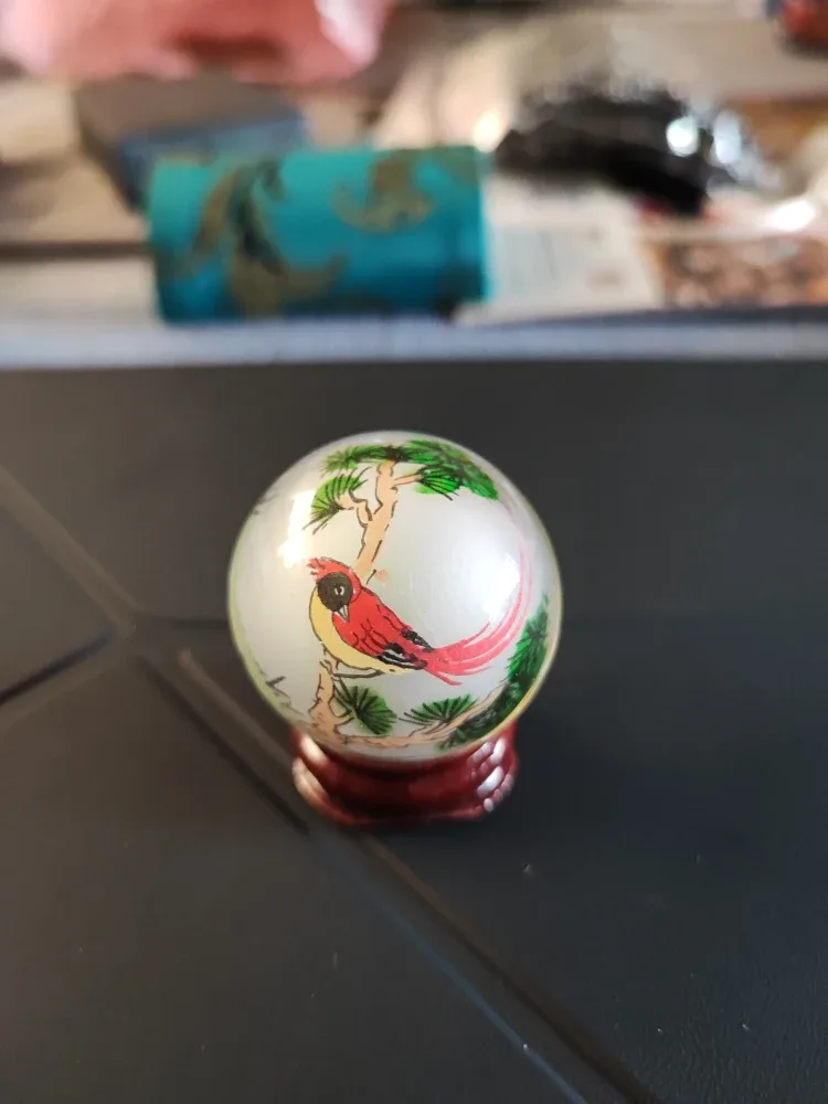 Cardinal Bird Snow Globe with Stand