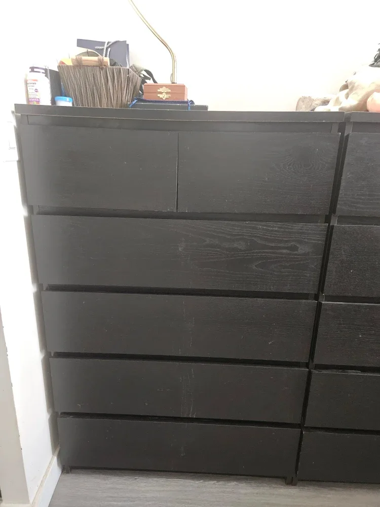 IKEA MALM Black Dresser 6 drawer