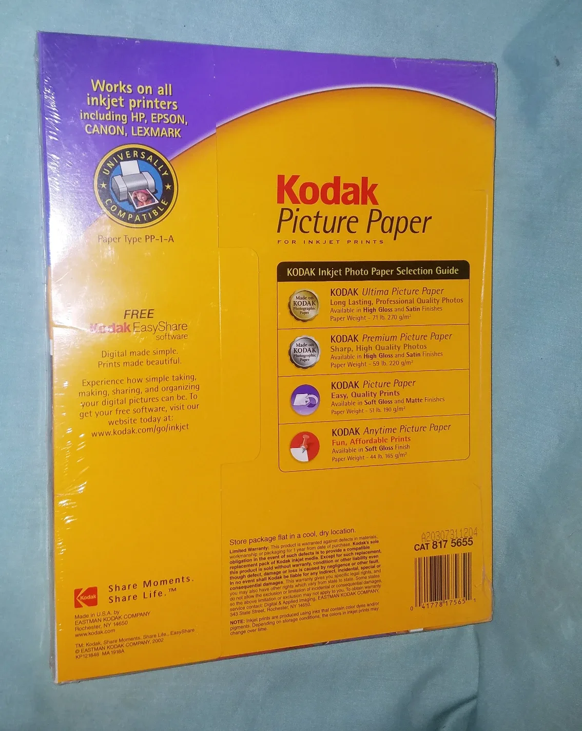 NEW 75 Sheet Pack Kodak Ink Jet Picture Photo Paper 8 1/2" x 11" image indicator(2)