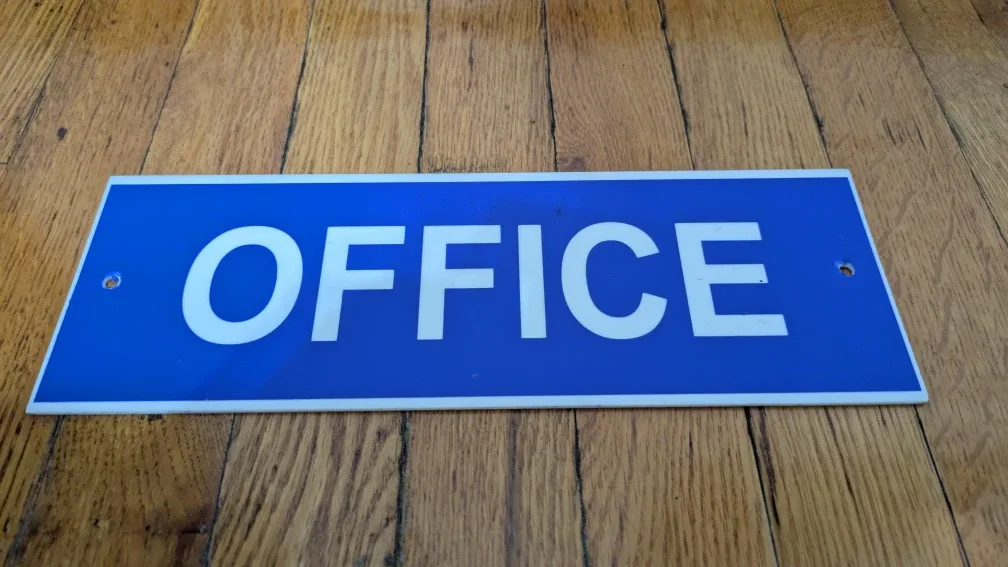 Office Sign - Blue and White thumbnail