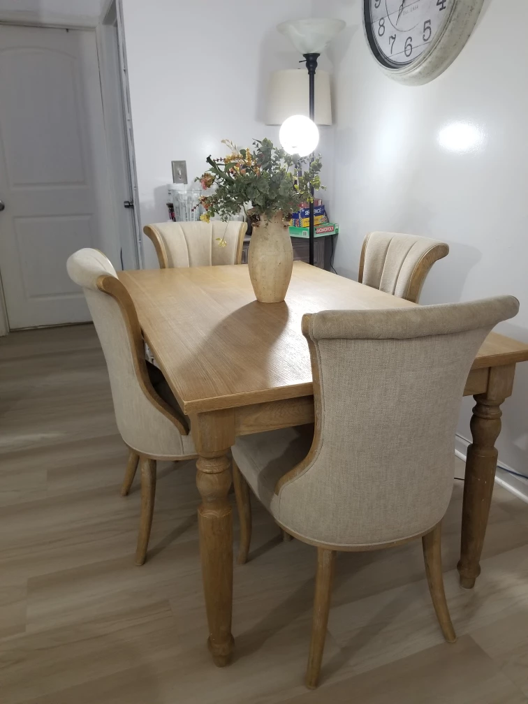 Dining Table with 4 Chairs - Light Wood - photo 2
