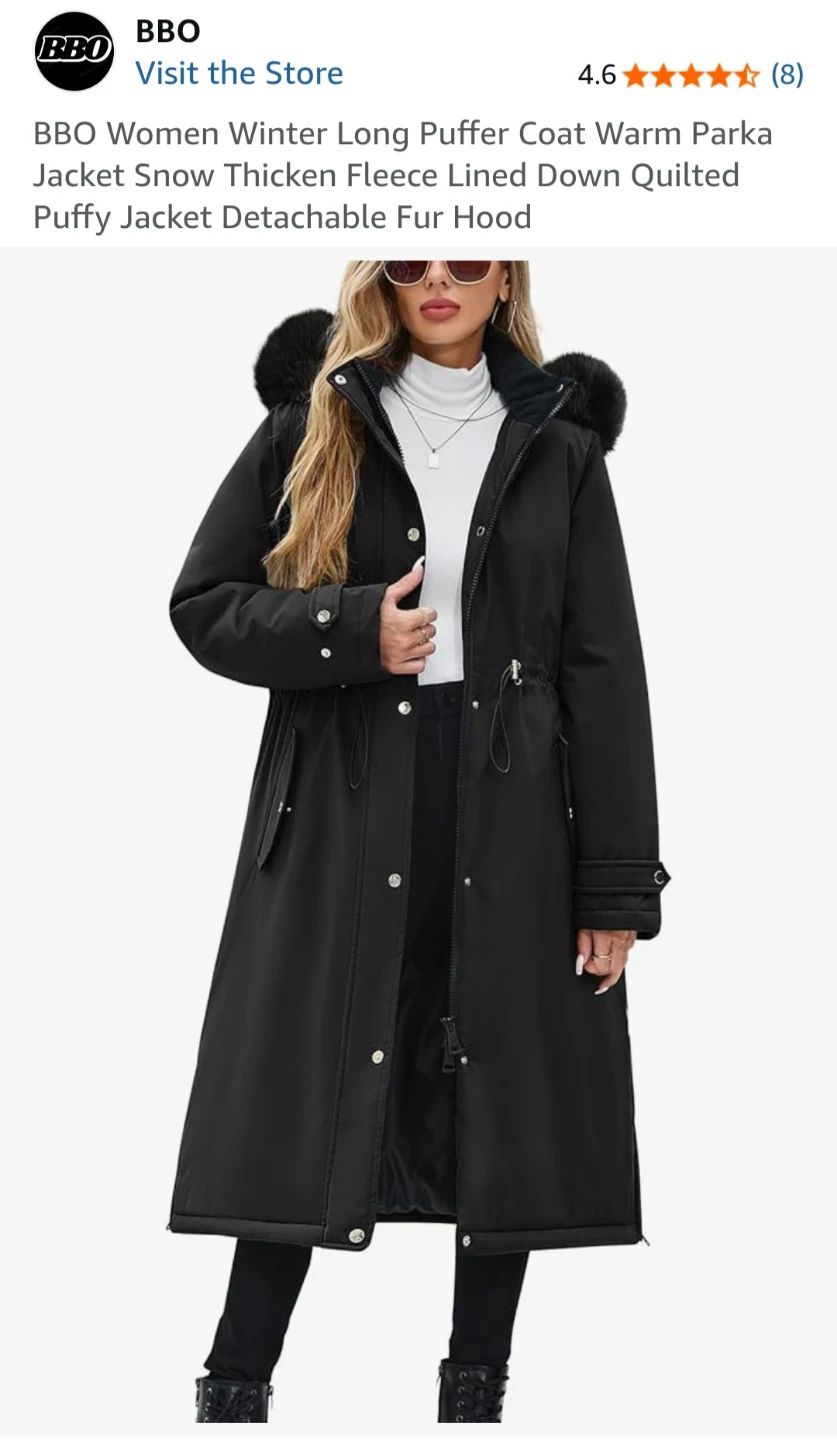 Women's Winter Long Puffer Coat - size Medium