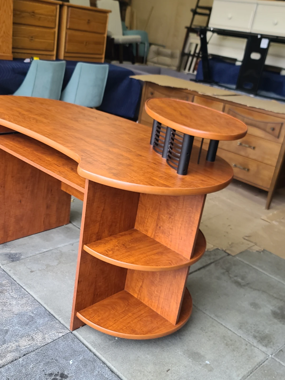 Kidney Shape Desk with Keyboard Tray - photo 2